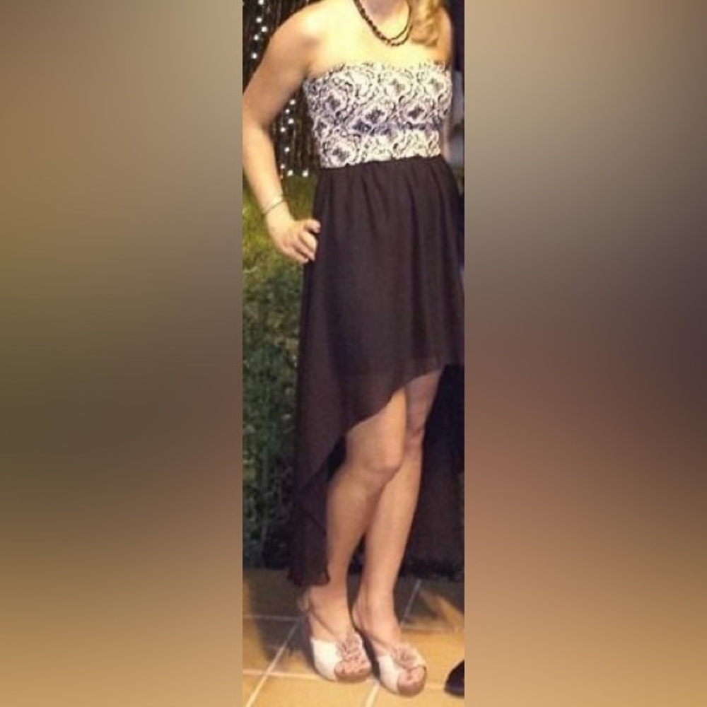 🥂 Damask High-Low Dress with Strapless Sweetheart Neckline 🥂